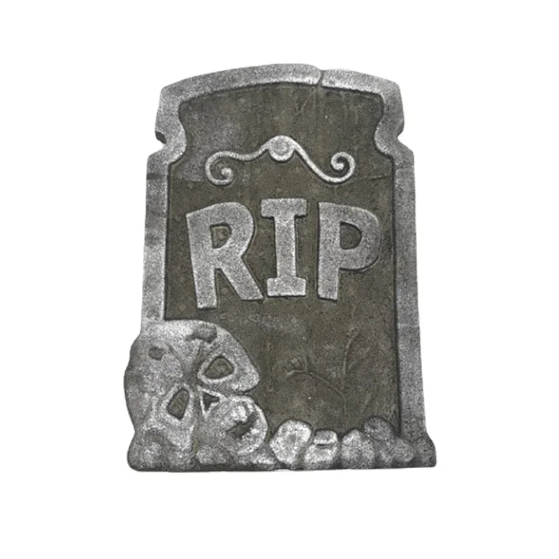 4Pcs Halloween Foam RIP Tombstones – Graveyard Skeleton Decor for Haunted House, Yard & Outdoor Party